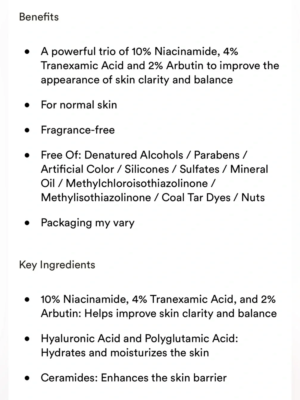 Anua 10+ niacinamide
